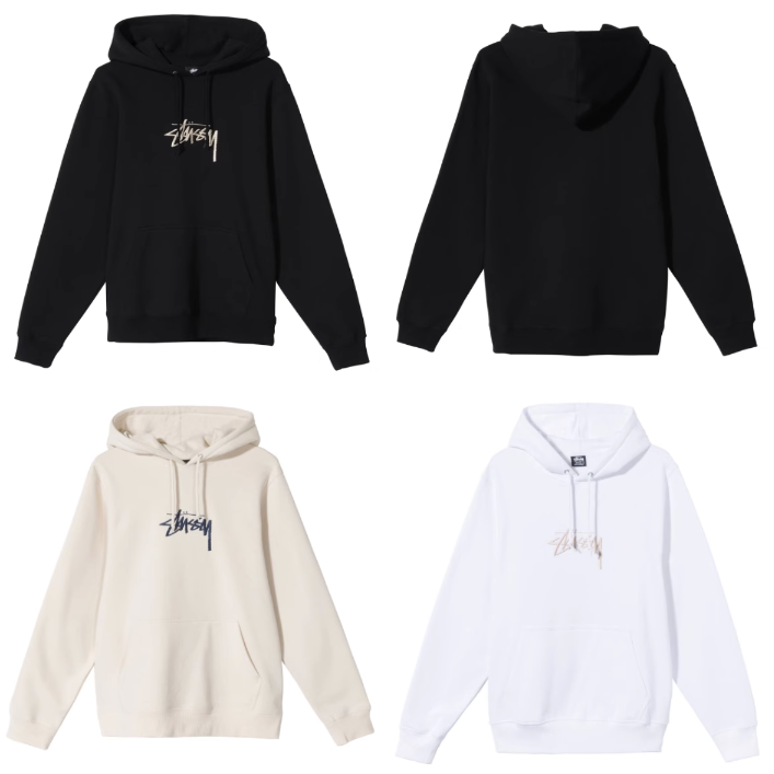 스투시 스탁 로고 자수 후드