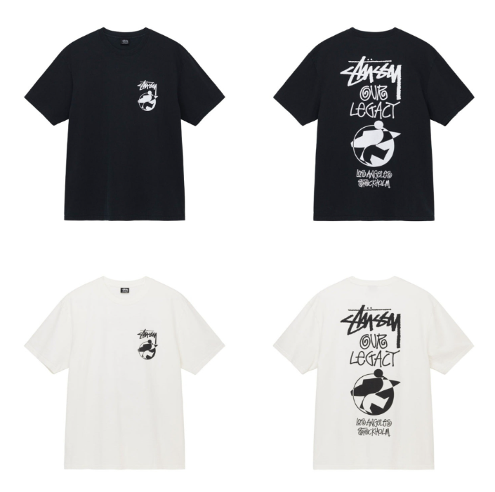 스투시 X 아워레가시 서프맨 2 피그먼트 다이드 티셔츠