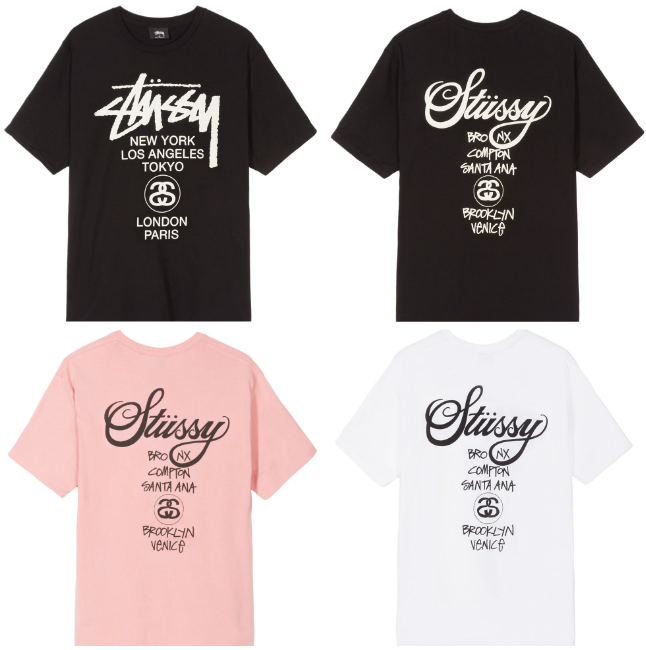 스투시 월드투어 티셔츠