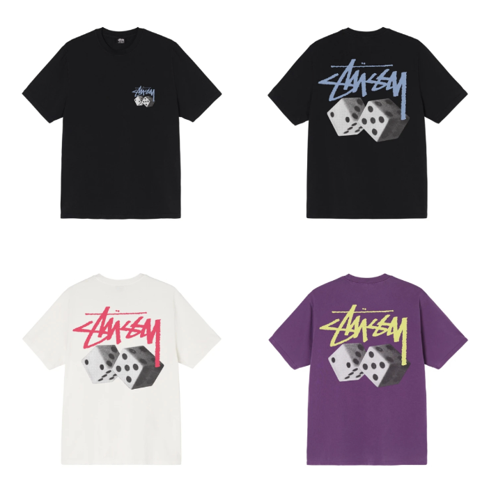 스투시 롤 더 다이스 피그먼트 다이드 티셔츠