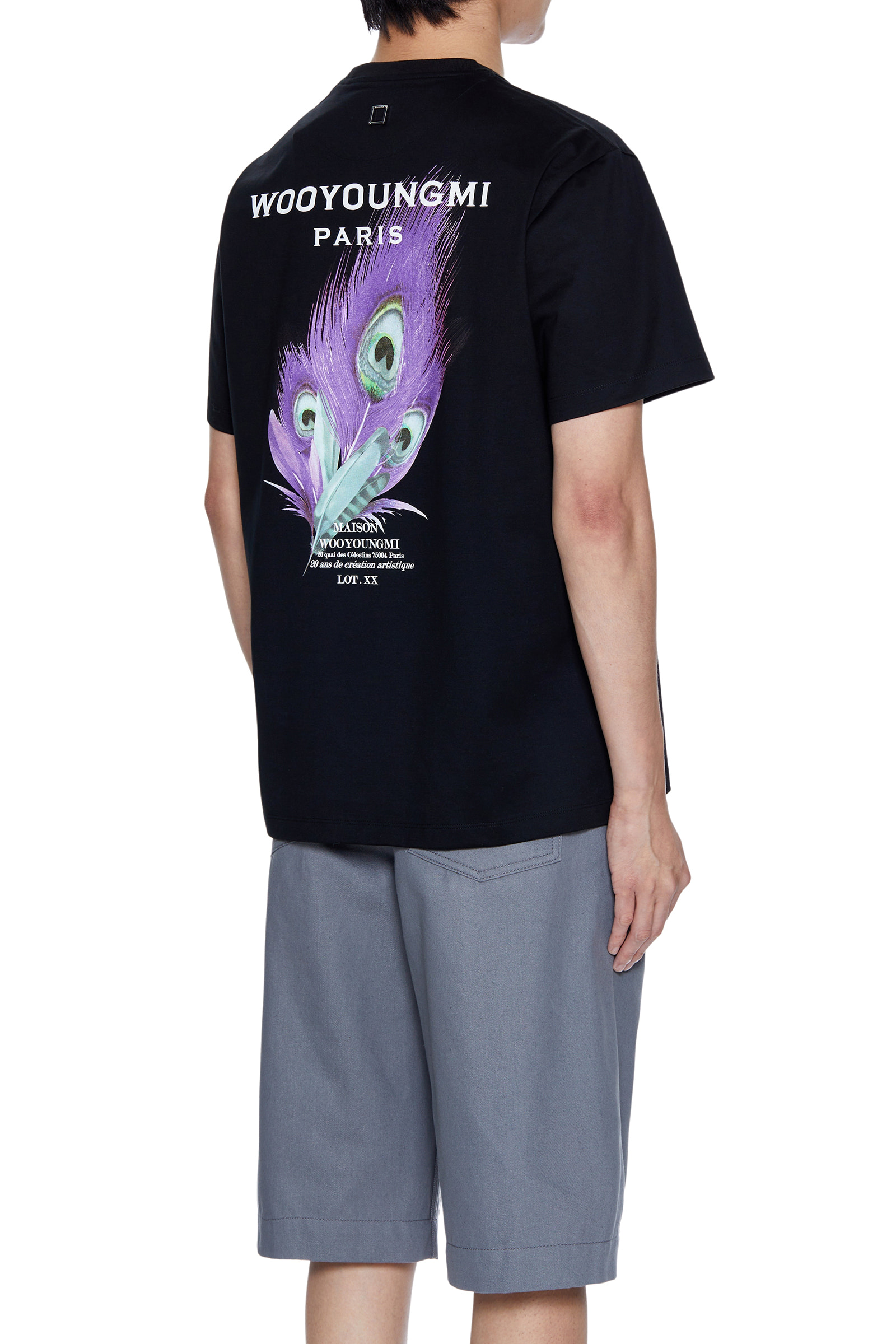 우영미 23SS 깃털 반팔티(블랙,화이트)